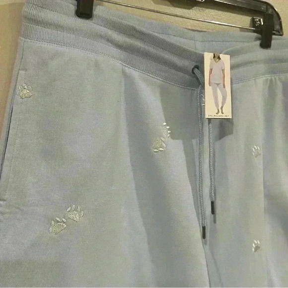 NEW Honeydew Blue Paw Print Jogger Pants Super Soft Lounge Pajama XL - Picture 2 of 6